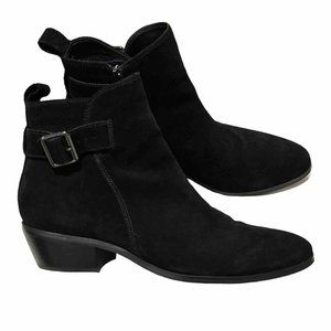 Blondo Black Waterproof Suede Leather Buckle Ankle Boots Booties Size 10